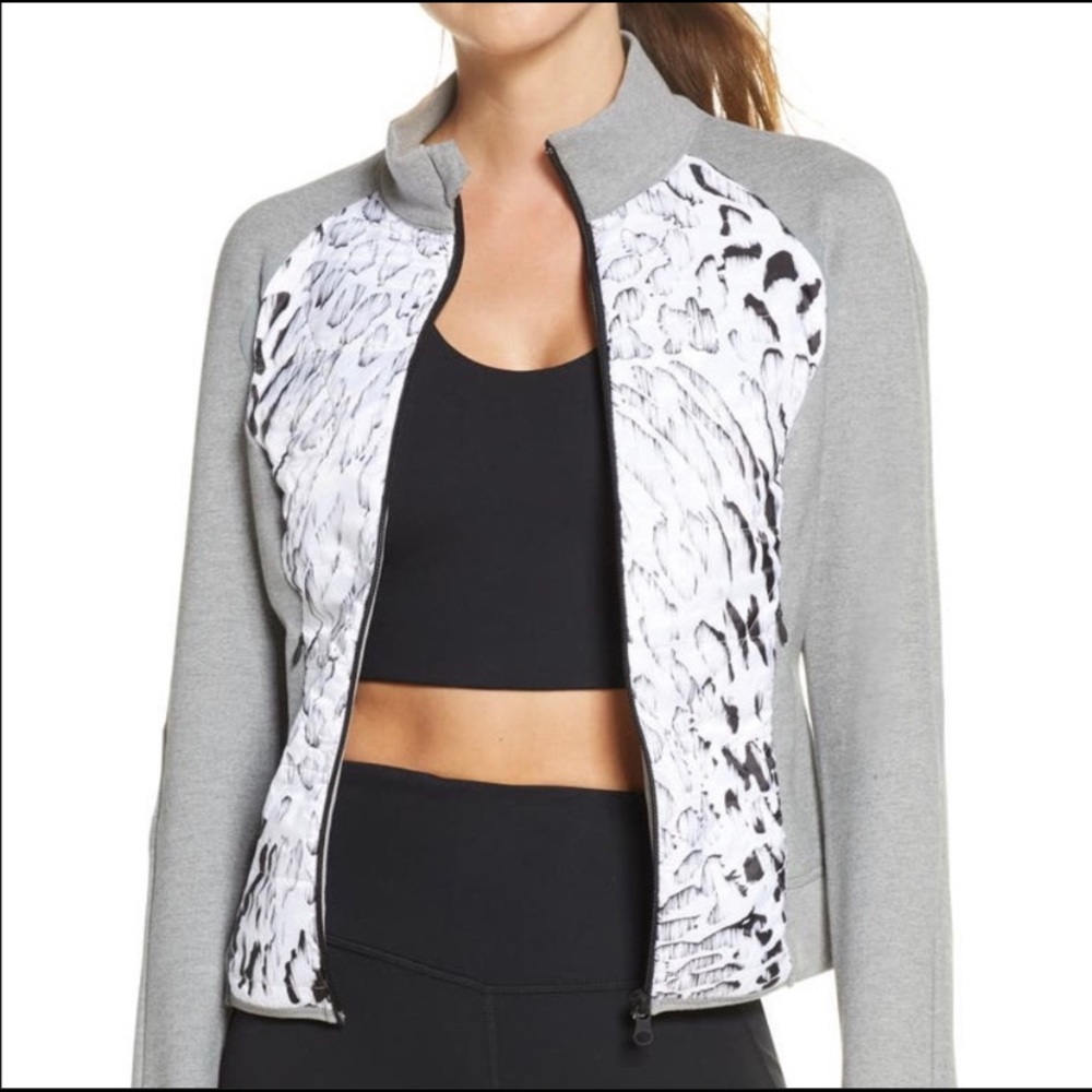 VECTOR THIN DOWN JACKET IN WHITE/ GREY HEATHER